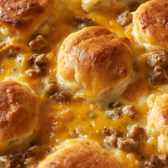 Breakfast Casserole with Biscuits