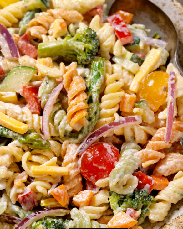 Summer Pasta Salad with Peaches