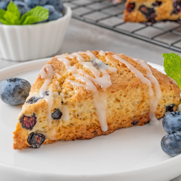 Rhubarb Scones Recipe with Lemon Glaze